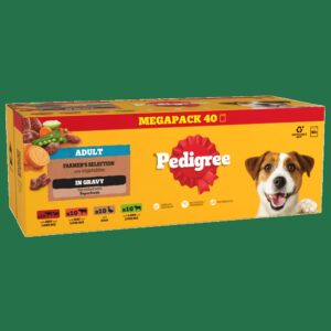 Pedigree Adult Wet Dog Food Pouches in Gravy (Farmers Selection) 40 Pouches
